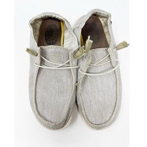 Hey Dude Wendy Boho Stitch Linen Loafers in Latte Size 10